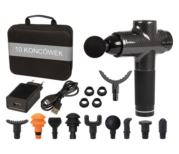 BLOW Pistolet do masażu Wave 5000 + 10 końcówek + walizka - 1544346 - zdjęcie